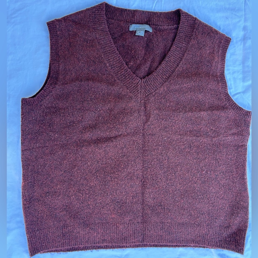 Rust color sweater vest from Primark